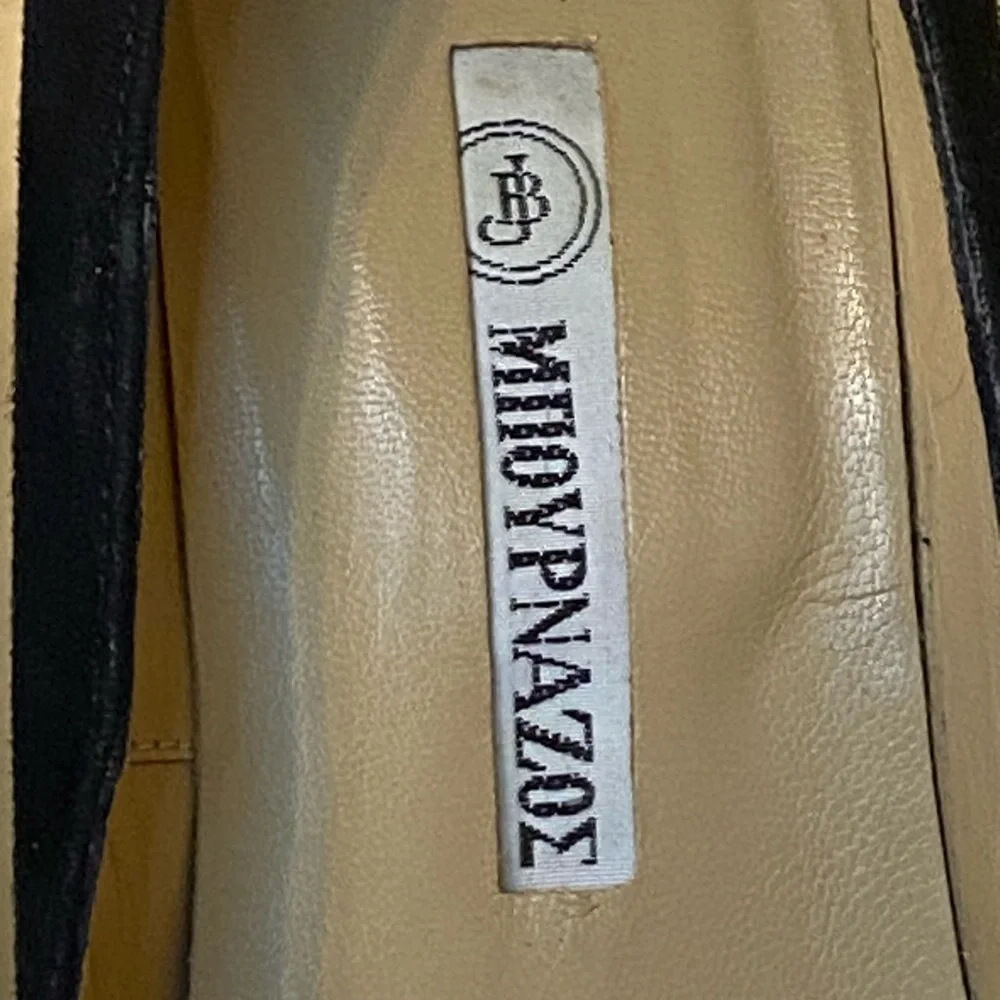 John Bournazos Suede & Patent Leather Black Pumps Made in Greece Women’s size 5